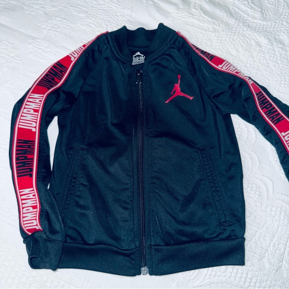 Jorden Toddler Track Jacket Black And Red Size Xs / 4